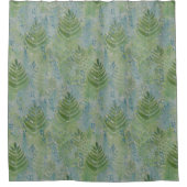 ビューティフルボタニカルブルースグリーン シャワーカーテン (正面)