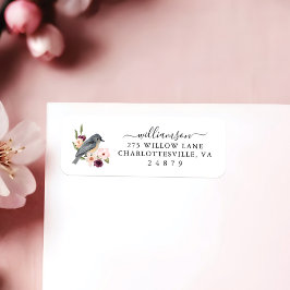 ビューティフルボヘミアンスタイルウォーターカラーバード&ブランチ ラベル