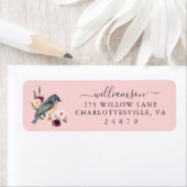 ビューティフルボヘミアンスタイルウォーターカラーバード&ブランチ ラベル (インサイチュ)