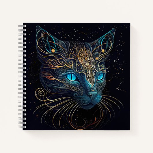 ビューティフルボヘミアンスタイル猫 ノートブック (正面)