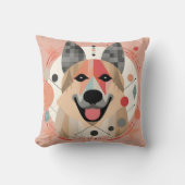 ビューティフルボホアートドッグポートレート クッション (正面)