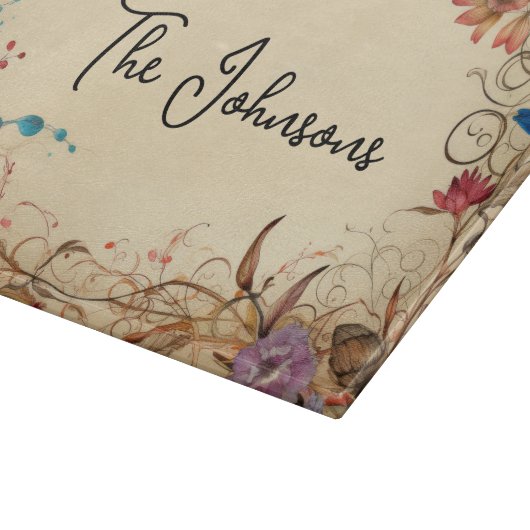 ビューティフルボホエステティック縁どフローラ カッティングボード (角)