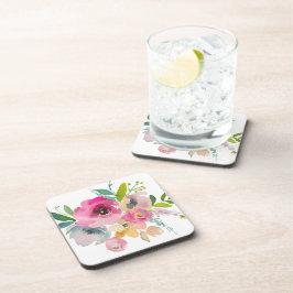 ビューティフルボホパステルフローラウォーターカラー コースター