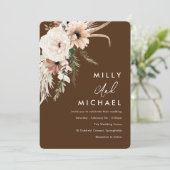 ビューティフルボホフラワーズサマー秋の結婚式 招待状 (スタンド正面)