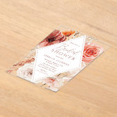 ビューティフルボホフローラブライダルシャワー アクリル招待状 (レイダウン)