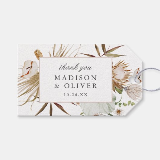 ビューティフルボホボタニカル結婚式の引き出物 ギフトタグ (正面(横))