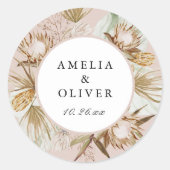 ビューティフルボホボタニカル結婚式の引き出物 ラウンドシール (正面)