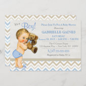 ビューティフルボーイベビーシャワー招待状パーソナライズされた 招待状 (正面/裏面)