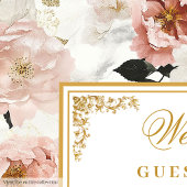 ビューティフルボーバラ金ゴールド結婚フローラズゲストブック ゲストブック