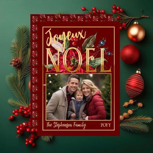 ビューティフルポインセチア&ベリージョユーノエル 箔シーズンカード