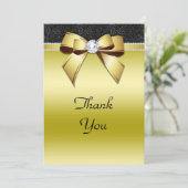 ビューティフルポッシュ金ゴールド&ブラックジュエル誕生日 サンキューカード (スタンド正面)