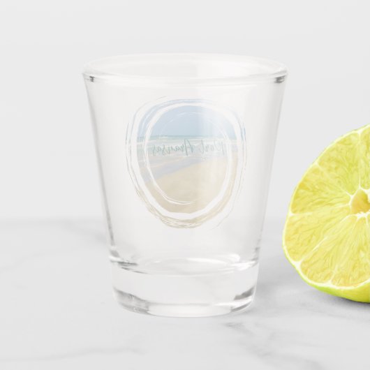 ビューティフルポートアランサステキサス州ビーチトリップキープサケ ショットグラス (裏面)