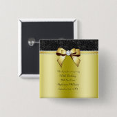 ビューティフルポー金ゴールド&ブラックジュエル誕生日フリット 缶バッジ (正面&裏面)