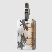 ビューティフルマイアミフロリダヴィンテージスカイライン ラゲッジタグ (正面縦)