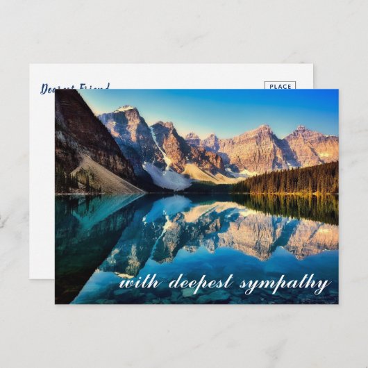 ビューティフルマウンテンカームレイクウォーターズシーン悔やみや弔慰 ポストカード (正面/裏面)
