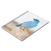 ビューティフルマウンテンブルーバードオンビーチスタンプ ノートブック (左側)