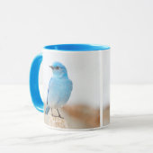 ビューティフルマウンテンブルーバードオンビーチスタンプ マグカップ (正面左)