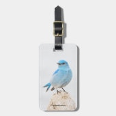 ビューティフルマウンテンブルーバードソングバードアットビーチ ラゲッジタグ (正面縦)