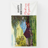 ビューティフルマウンテンランチビュー誕生日バナー 横断幕 (縦)