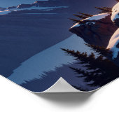 ビューティフルマウンテンランドスケープイラストレーション ポスター (角)