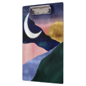 ビューティフルマウンテンリバームーンサンセットデザイン クリップボード (左)