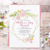 ビューティフルマザーズデイブルンチピンクフローラパーティー 招待状
