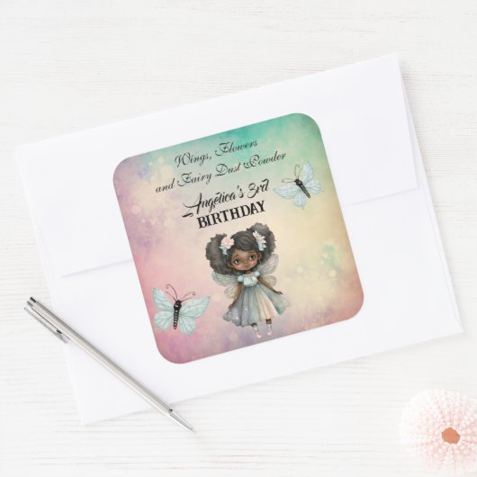 ビューティフルマジカルフェアリー誕生日 スクエアシール (封筒)