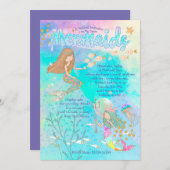 ビューティフルマーメイド誕生日招待状 招待状 (正面/裏面)