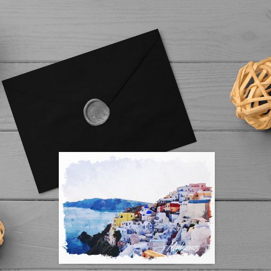 ビューティフルミコノスギリシャパノラマビューヴィンテージ ポストカード