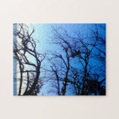 ビューティフルミスティックオールドツリーブルー海ビーチシーン ジグソーパズル (横)