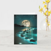 ビューティフルムーンビーチ海スターリーナイト カード (黄色い花)