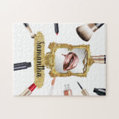 ビューティフルメイクアップ美しいエレガントシックカスタム ジグソーパズル (横)