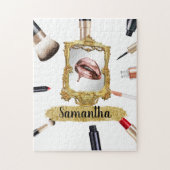 ビューティフルメイクアップ美しいエレガントシックカスタム ジグソーパズル (縦)