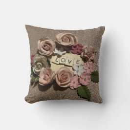 ビューティフルメイブピンクフローラオンバラ金ゴールドグリッターL クッション