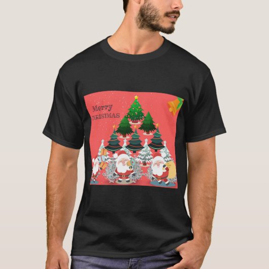 ビューティフルメリークリスマスデザイン Tシャツ (正面)