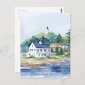 ビューティフルメーンニュージャージーウォーターカラーアート ポストカード (正面/裏面)