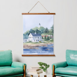 ビューティフルメーンニュージャージーウォーターカラーアート 吊り下げ型タペストリー