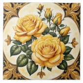 ビューティフルモダンイエローローズコレクション タイル (正面)