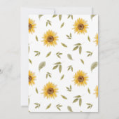 ビューティフルモダンホース&ひまわり誕生日 招待状 (裏面)