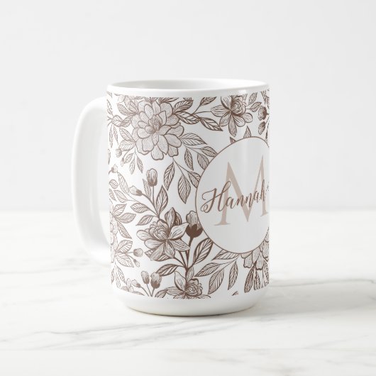 ビューティフルモチャムースヴィンテージフローラ コーヒーマグカップ (正面左)