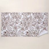 ビューティフルモチャムースヴィンテージフローラ ビーチタオル (正面)