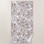 ビューティフルモチャムースヴィンテージフローラ ビーチタオル (正面)