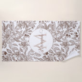 ビューティフルモチャムースヴィンテージフローラ ビーチタオル (正面)