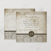 ビューティフルモノグラムアンティーク紙クロチェットレース 招待状 (正面/裏面)
