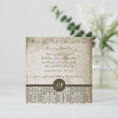 ビューティフルモノグラムアンティーク紙クロチェットレース 招待状 (スタンド正面)