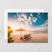 ビューティフルモルディブビーチサンセット ポストカード (正面/裏面)