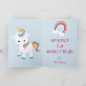 ビューティフルユニコーン7誕生日ブルー カード (内部)