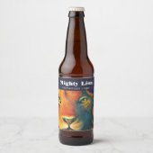 ビューティフルライオンヘッドポートレートリーガルとビ誇りを持ったール ビールラベル (正面)