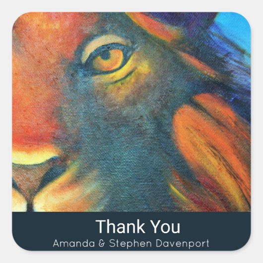 ビューティフルライオンヘッドポートレートリーガルサンキューホテル スクエアシール (正面)