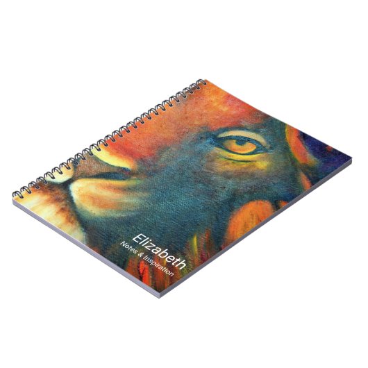 ビューティフルライオンヘッドポートレートリーガル誇りを持ったと ノートブック (左側)